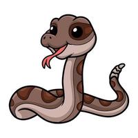 niedlicher klapperschlangen-cartoon auf weißem hintergrund vektor