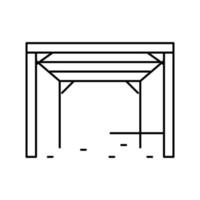 pergola bakgård konstruktion linje ikon vektorillustration vektor