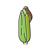 Maiskolben Pflanze Farbe Symbol Vektor Illustration