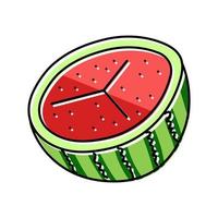 Schnitt reife Wassermelone Farbe Symbol Vektor Illustration