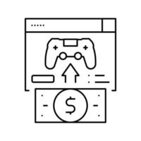 Kauf von Videospielen Symbol Leitung Vektor Illustration