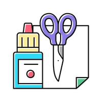 Handgemachte Werkzeuge Kindergarten Farbe Symbol Vektor Illustration