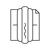 Hot Dog Street Food Linie Symbol Vektor Illustration