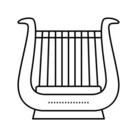 Leier Musiker Instrument Griechenland Symbol Leitung Vektor Illustration