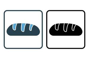 Abbildung des Frühstückssymbols. Brot-Symbol. solider Icon-Stil. einfaches Vektordesign editierbar vektor