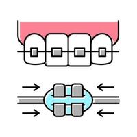Arbeitsprozess Zahnspangen Farbe Symbol Vektor Illustration