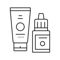 Serum und Creme Schönheitskosmetik Symbol Leitung Vektor Illustration