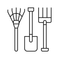 Ausrüstung für die Gartenarbeit Symbol Leitung Vektor Illustration