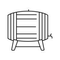 tunna öl dryck linje ikon vektor illustration