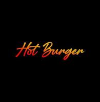 Hot Burger Text Typografie Logo. vektor