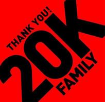 Danke 20k Familie. 20.000 Follower danke. vektor