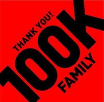 Danke 100k Familie. 100.000 Follower danke. vektor