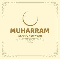 muharram, islamischer neujahrs-griteengs-vektor. vektor