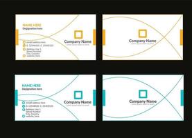 buntes gelbes und hellblaues stilvolles visitenkarten-schablonendesign vektor