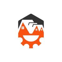 Gear Home Technology Logo Template Design Vektor