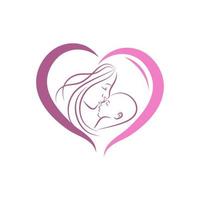 mödrar kärlek. moms och bebis logotyp mönster ikon vektor