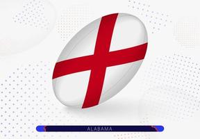 rugby boll med de flagga av alabama på Det. Utrustning för rugby team av alabama. vektor