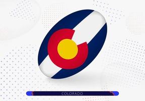 rugby boll med de flagga av colorado på Det. Utrustning för rugby team av colorado. vektor