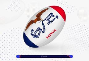 rugby boll med de flagga av iowa på Det. Utrustning för rugby team av iowa. vektor