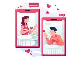 Online-Dating am Valentinstag vektor