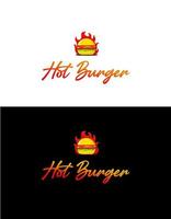 heißes burger-logo mit burger-vektorillustration. vektor