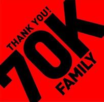 Danke 70k Familie. 70.000 Follower danke. vektor