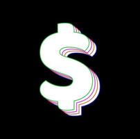 Dollar-Symbol-Icon-Design-Vektor. vektor