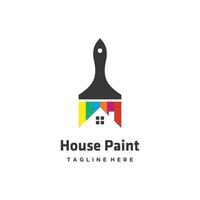 hus renovering tjänster paintbrush logotyp design ikon vektor