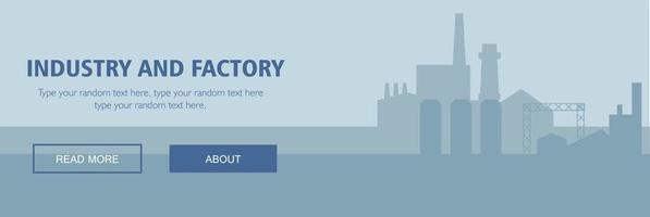 Industrie- und Fabrik-Website-Hintergrund, Silhouetten-Website-Hintergrundillustration, Fabrikillustration vektor