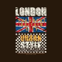 london abstraktes grafikdesign, modeillustration, für t-shirt mit lässigem stildruck vektor