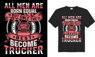 LKW-T-Shirt-Design, LKW-Fahrergeschenke. Bulk American Trucking Auto, Monster, LKW-Fahrer-T-Shirt. T-Shirt-Design Motivationszitate für LKW-T-Shirts mit Vektorschablone. vektor