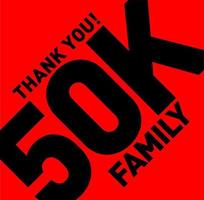 danke 50k Familie. 50.000 Follower danke. vektor