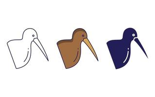 kiwi fågel ikon vektor