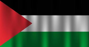 Flagge von Palästina Land Nation Symbol 3D-Textil-Satin-Effekt Hintergrundbild Vektor