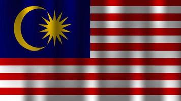 Flagge von Malaysia Land Nation Symbol 3D-Textil-Satin-Effekt Hintergrundbild Vektor