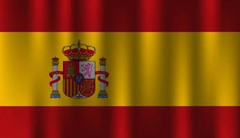 flagga av Spanien Land nation symbol 3d textil- satin effekt bakgrund tapet vektor