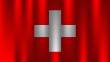 flagge der schweiz land nation symbol 3d textil satin effekt hintergrundbild vektor