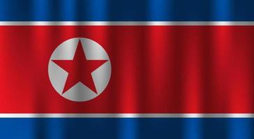 Flagge des nordkoreanischen Landes Nation Symbol 3d Textil Satin Effekt Hintergrundbild Vektor