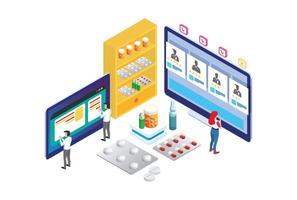 modern isometrisk hitta din läkare illustration, webb banderoller, lämplig för diagram, infografik, bok illustration, spel tillgång, och Övrig grafisk relaterad tillgångar vektor