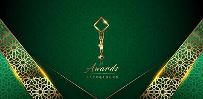 grüner ramadan kareem islamischer arabischer grüner luxushintergrund mit geometrischem muster und schöner zierarbeit. Award-Hintergrund. vektor