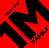 Danke 1m Familie. 1 Million Follower danke. vektor