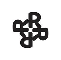 rrrr Anfangsmonogramm. r Buchstaben Monogrammeinheit. vektor