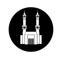 masjid al haram vorderes Vektorsymbol. Schwarz-Weiß-Vektorsymbol der Al-Haram-Moschee. vektor