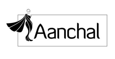 aanchal sarees logotyp med kvinnor figur. vektor