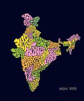 indisk Allt stater typografi Karta konst vektor