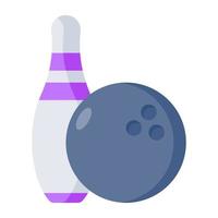 Kegeln mit Ball, der das Konzept des Bowlingspiels präsentiert vektor