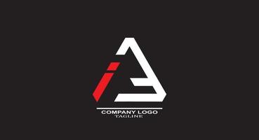 abstrakt brev ai logotyp design i triangel form vektor
