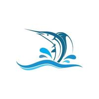 blaue Marlin-Fisch-Symbol-Logo-Illustration vektor