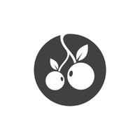 körsbär frukt ikon vektor illustration