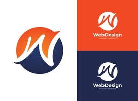 Illustrationsvektorgrafik der modernen abstrakten Designvorlage für das Buchstabe-w-Logo-Symbol. perfekt für technik, business, unternehmen, web, identität, symbol, marke. vektor